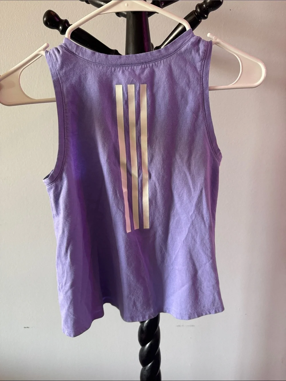 adidas Lilac Athletic Tank Top with White Logo 34.T